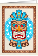 Screaming Wild Tiki Head Party Invitation card