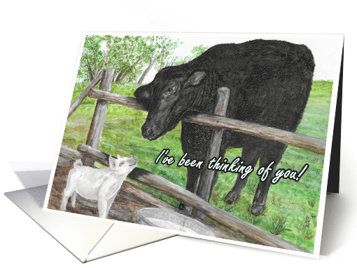 Thinking of You Cow and Pig card (1616178)