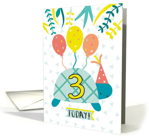 Cute Boys Turtle Third Birthday card (1617804)