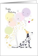Birthday Party Dog with Balloons card