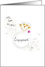 Engagement Ring with Pink Love Heart and Butterflies card