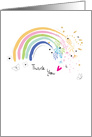 Thank You Rainbow with Watercolor Botanicals and Butterflies card