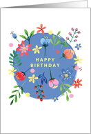 Birthday Floral Confetti card