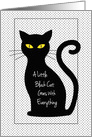 Birthday Black Cat Yellow Eyes for Her LBD card