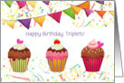 Birthday for Triplets Cupcakes card