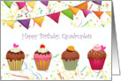 Birthday for Quadruplets Cupcakes card