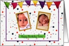 Birthday for Twins Custom Photo Confetti card