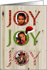 Christmas Joy Custom Photo Text on Wood card