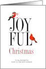 Joyful Christmas Red Cardinal for Sister in Law and Husband card