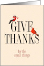 Thanksgiving Text Give Thanks with Red Birds card