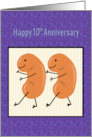Kidney Transplant 10th Anniversary Kidney Beans card