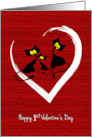First Valentine’s Day as a Family with Black Cats in Heart card