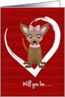 Valentine Fur Baby Dog in Heart Female Chihuahua card