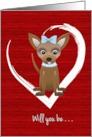 Valentine Fur Baby Pet Dog in Heart Male Chihuahua card