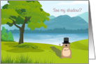 Groundhog Day with Groundhog Seeing his Shadow with Tree card