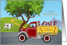 Valentine Truck with Hearts and Love Letters for Great Grandson card