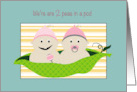 Birthday to Twin Sister with Two Baby Peas in a Pod card