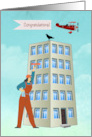 Window Cleaner Congratulations with Skyscraper card