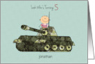 5th Birthday for Grandson Camouflage Tank card