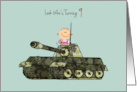 9th Birthday Boy with Camouflage Tank card
