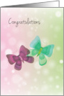 Congratulations on Custody of Twin Boy and Girl with Butterflies card