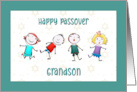 Happy Passover for Grandson with Children Jumping card