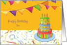 Birthday for Son with Colorful Birthday Cake card