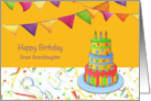 Birthday for Great Granddaughter with Colorful Birthday Cake card