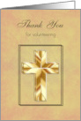 Church Volunteer Appreciation with Gold Cross card