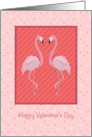 Valentine Pink Flamingos card