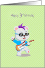 Happy Third Birthday Rock and Roll Boy card
