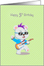 Happy Fifth Birthday Rock and Roll Boy card