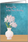 Remembrance of Mum on Birthday with Pink Orchids card