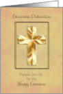 Deaconess Ordination Invitation with Religious Gold Cross card