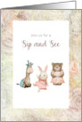 Sip and See Invitation with Baby Animals card