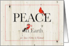 Christmas Peace on Earth with Red Birds for Step Mother and Husband card