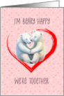 Polar Bear Valentine with Red Heart card