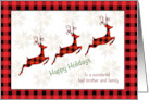 Happy Holidays with Red Reindeer and Snowflakes for Half Brother card