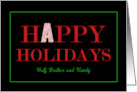 Happy Holidays Text for Half Brother and Family card