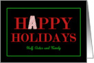 Happy Holidays Text for Half Sister and Family card