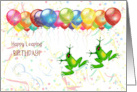 Leap Year Birthday with Jumping Frogs card