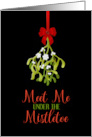Christmas Mistletoe on Black Background card