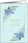 Birthday to Step Mother with Blue Hydrangeas card