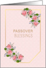 Passover Blessings with Pink Roses card