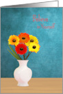 Incarcerated Encouragement to Son with Bright Flowers in White Vase card