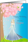 Happy Birthday for Daughter with Princess in Blue Dress card