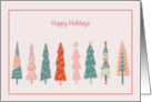 Happy Holidays with Cute Christmas Trees card