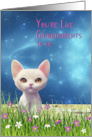 Grandparents Day Like a Grandparent with White Cat card