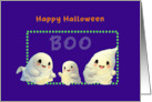 Halloween Greetings with Three Cute Ghosts card
