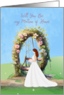 Matron of Honor Invitation with Bride Under Floral Gazebo card